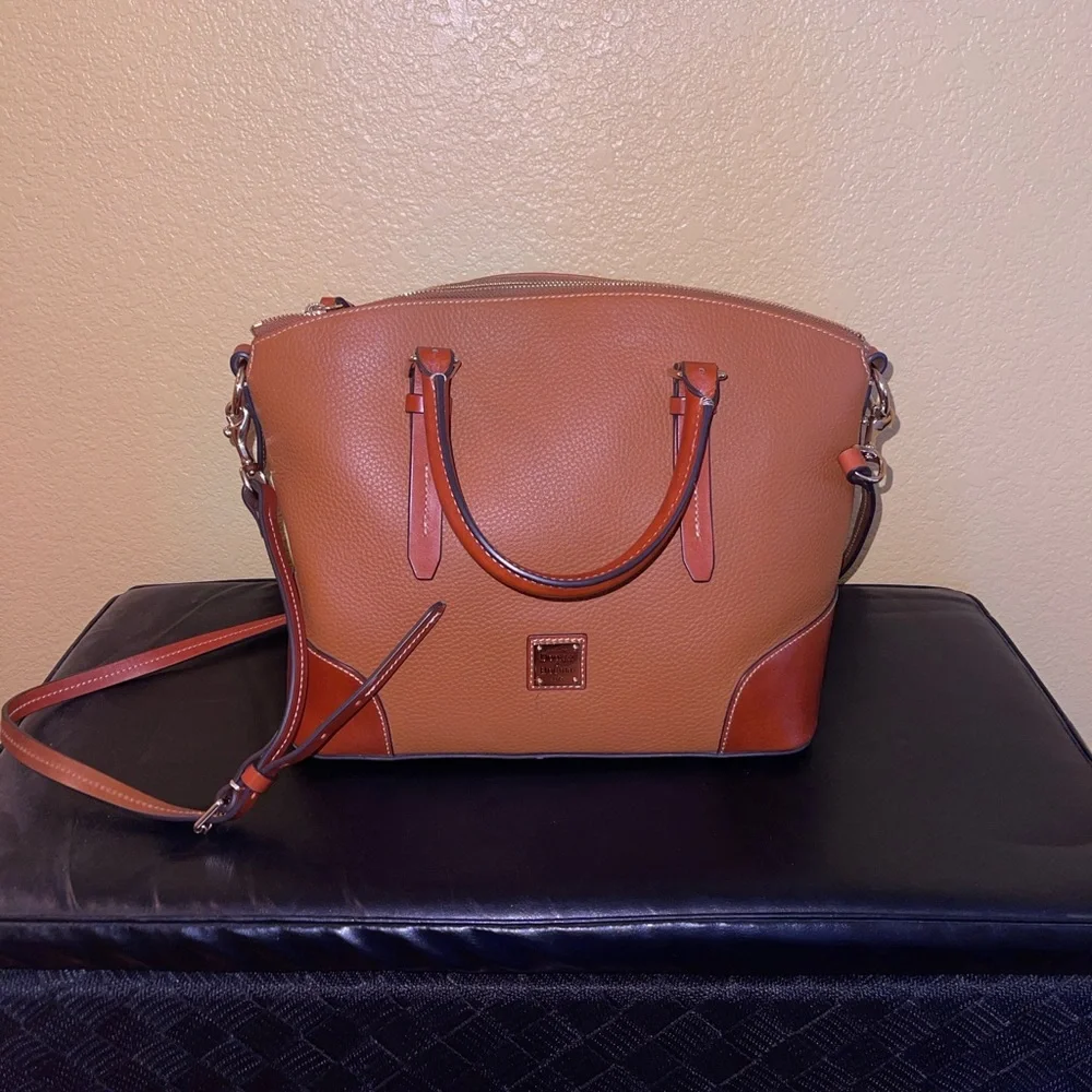 Dooney & Bourke Brown Leather Satchel - Picture 1 of 4